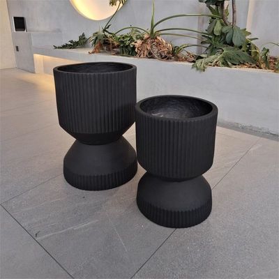 주문 원형 최소 질감 섬유 점토 식물 냄비 가벼운 검은색 online manufacture