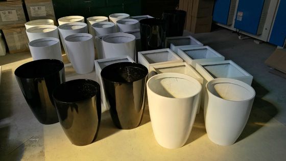 주문 야외 거리 풍경용 둥근 큰 유리 섬유 꽃 냄비 online manufacture