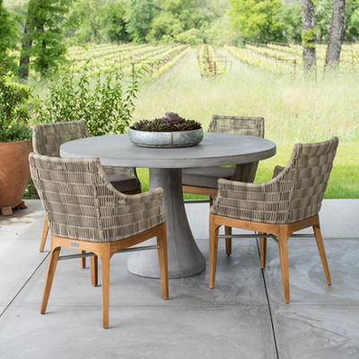 주문 직사각형 모양 콘크리트 식탁 Patio 정원 가정용 GRC 테이블 online manufacture