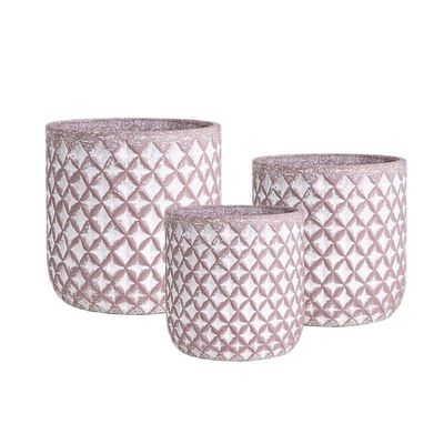 주문 실내 및 실외 정원용 수작업 텐스트루레이트 된 시멘트 플랜터 냄비 online manufacture