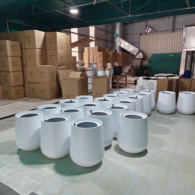 주문 중국 도매 둥근 모양 유리 섬유 꽃 냄비 GRP 플랜터 상자 야외 실내 장식 online manufacture