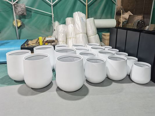 주문 둥근 모양 높고 큰 유리섬유 꽃 냄비 사용자 정의 로고 인쇄 樹脂 유리섬유 식물 상자 online manufacture