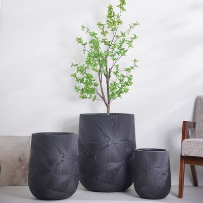 주문 수제 유약 섬유 점토 화분 내구성이 뛰어난 유럽 디자인 세트, 녹색 식물 장식용 online manufacture