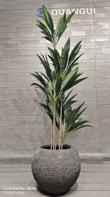 주문 회색 질감의 둥근 섬유 점토 화분, 자연스러운 암석 무늬 online manufacture