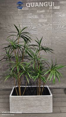 주문 독특한 흰색 화분 수평 적층 링 직사각형 파이버클레이 정원 조경 프로젝트 online manufacture