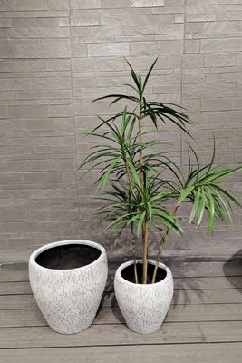 주문 화이트 모자이크처럼 벽돌 디자인 원형 섬유 점토 꽃 냄비 가벼운 빌라 사무실 프로젝트 online manufacture