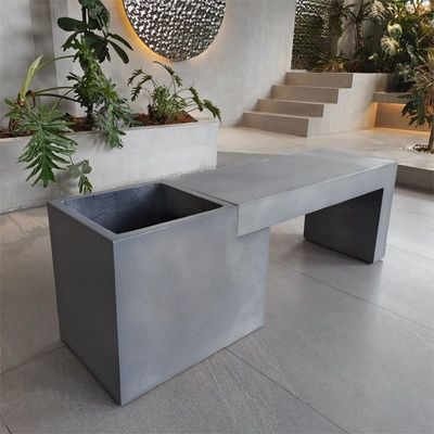 직사각형 GRC 콘크리트 patio 테이블 정원 가구 야외 콘크리트 벤치